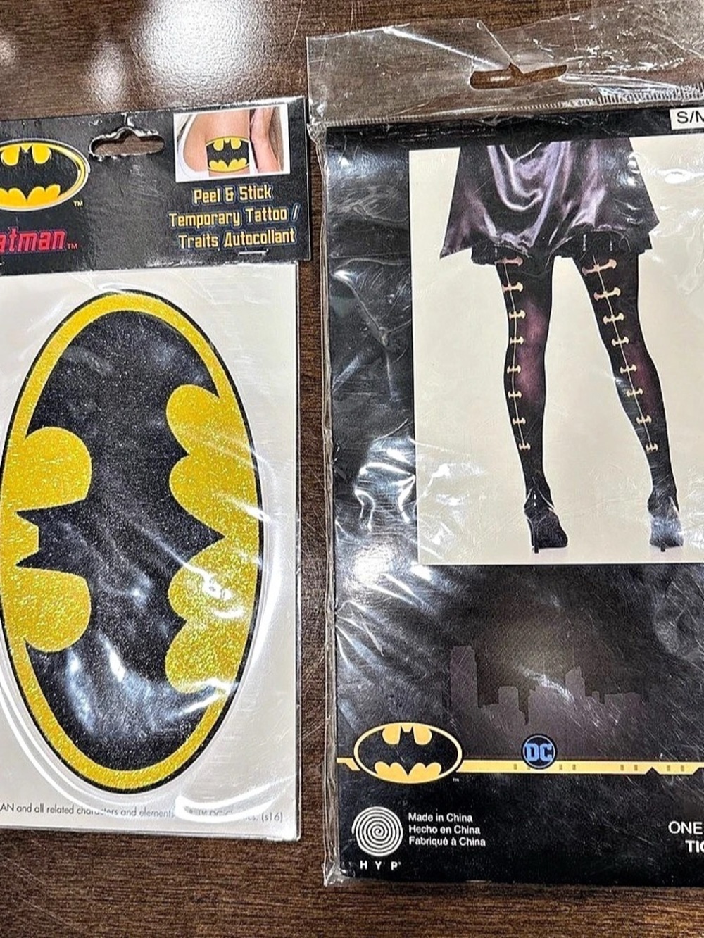Batman tights Black & Yellow Size S/M NWT